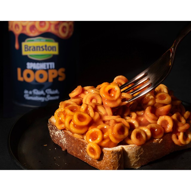 Branston spaghetti loops in tomato sauce 395g - British product