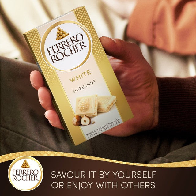 Ferrero Rocher white chocolate hazelnut bar 90g - British product
