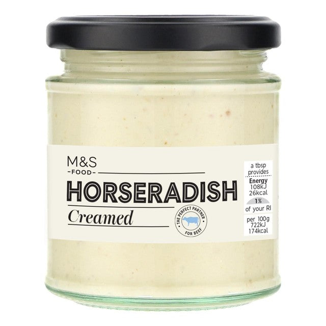 M&S creamed horseradish sauce 160g, imported from the UK