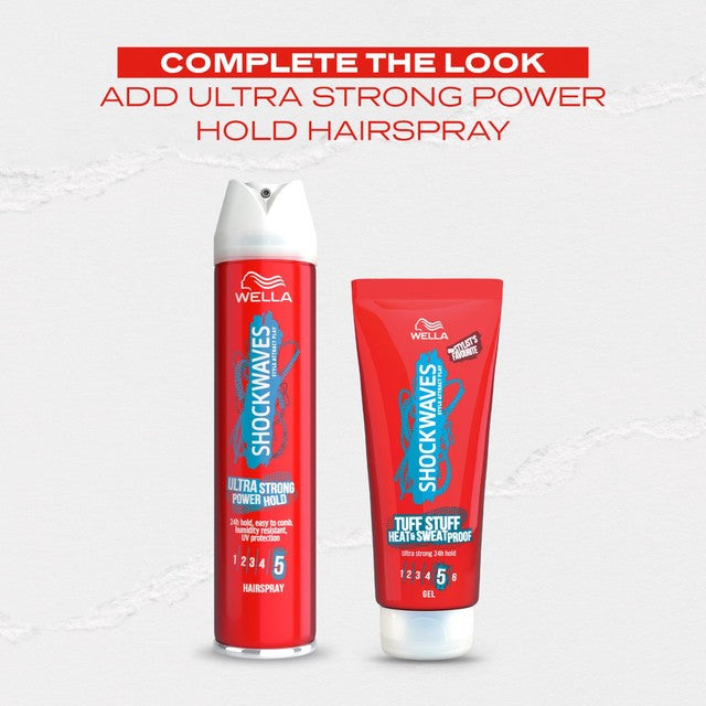 Shockwaves Tuff Stuff Heat & Sweat Proof hair gel 200ml (British brand)