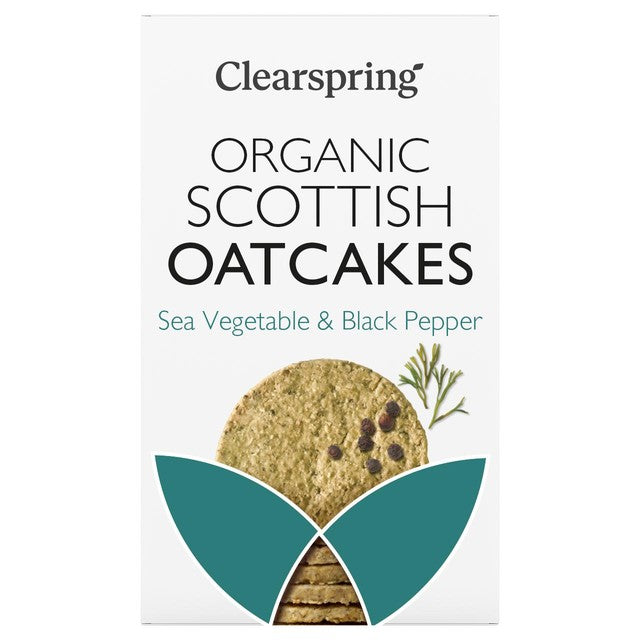 Clearspring sea vegetable and black pepper oatcakes 200g - British product