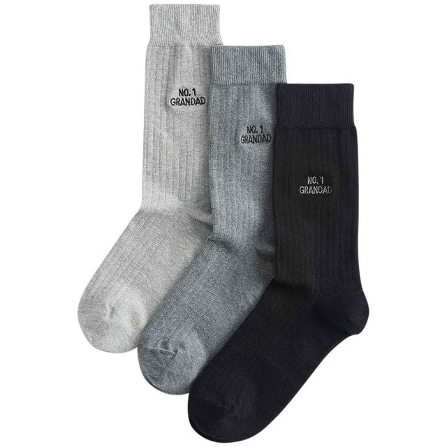M&S grandad socks pack of three grey size 9-12 (British brand)