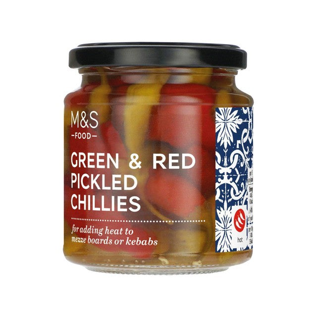 M&S red and green pickled chillies 260g, imported from the UK