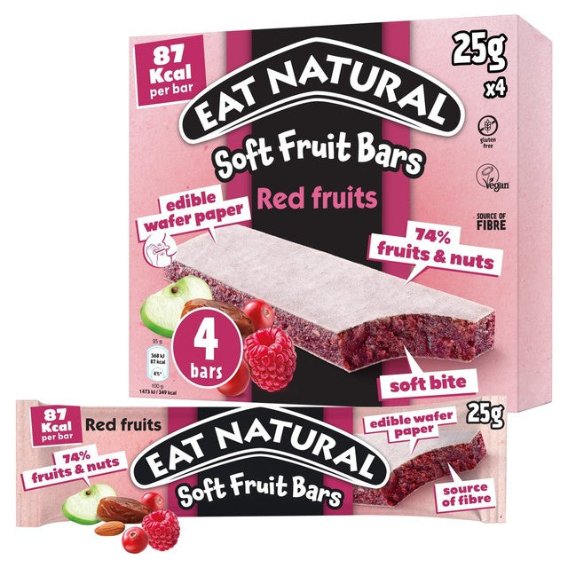Eat Natural Red Berries fruit bars 4 x 25g - British product