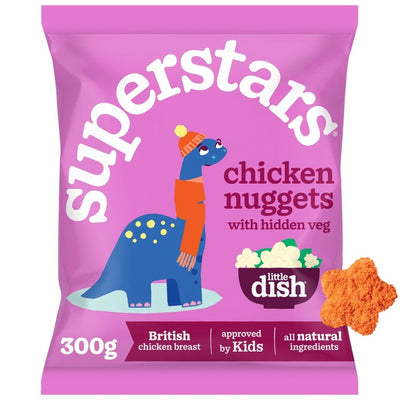 Little Dish Superstars Chicken Nuggets mit verstecktem Gemüse Tiefkühl-Herzhaftes Gericht 300g