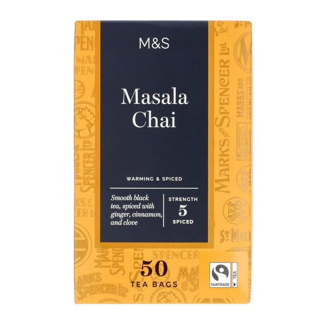 M&S masala chai tea bags 50 teabags, imported from the UK
