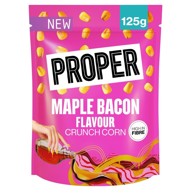 Propercorn maple bacon popcorn 125g, imported from the UK