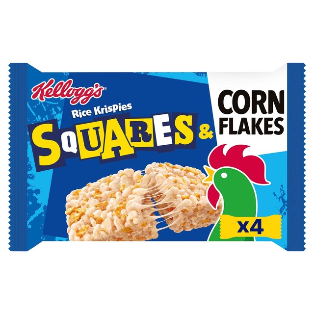 Kellogg's Rice Krispies and Cornflakes Squares cereal snack bars 4 x 31g, UK version