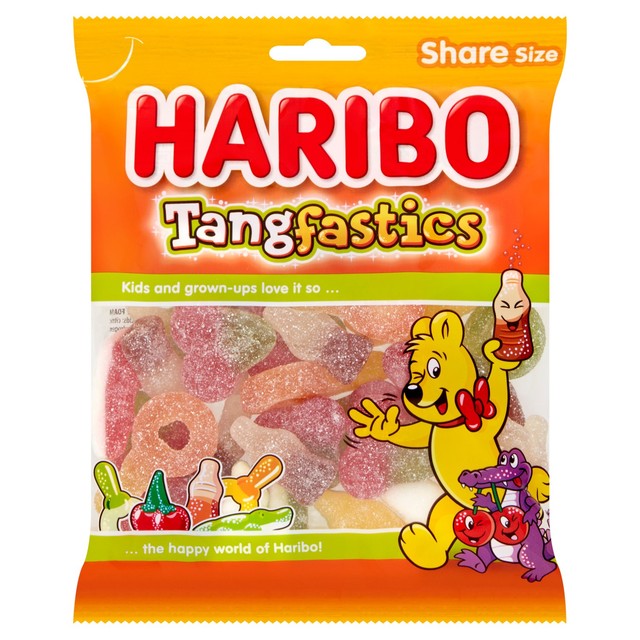 Haribo Tangfastics fizzy fruit and cola sweets 160g, UK version