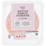 M&S Garlic Sausage Slices 10 Slices, imported from the UK