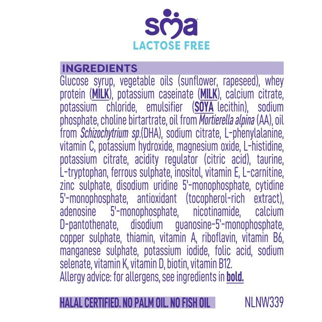 SMA Lactose Free Infant Milk Powder 400g (British brand)