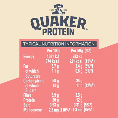 M&S Quaker كوب عصيدة بروتين فراولة وكريمة 59 جرام - اشترِ عبر الإنترنت من McGrocer