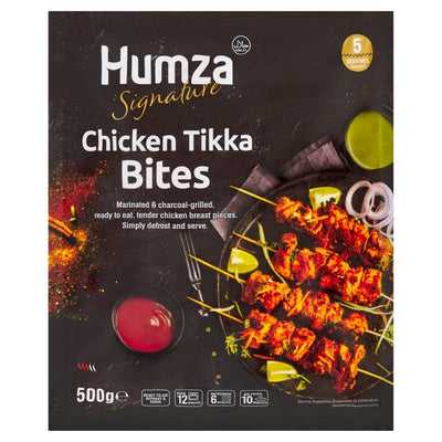 Humza Chicken Tikka Bites Frozen Marinated Chicken Bites 500g