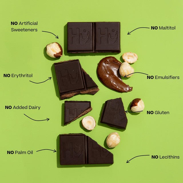 Hu dark chocolate bar with hazelnut butter filling 60g, UK version