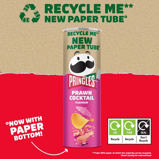 Pringles Prawn Cocktail flavour crisps 185g, imported from the UK