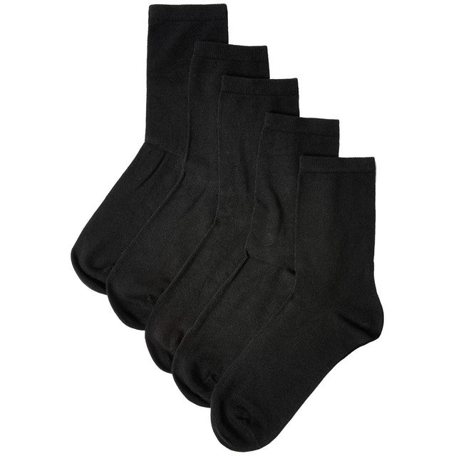 M&S Women's Supersoft Crew Socks Sumptuously Soft Black Size 3-5, imported from the UK