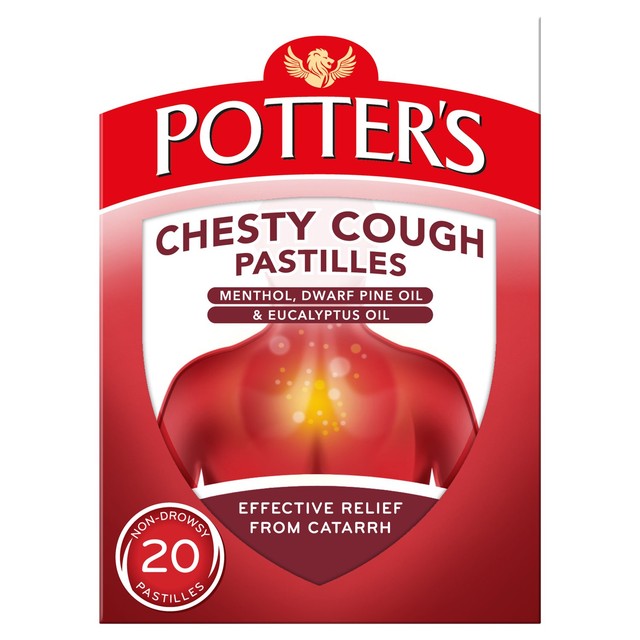Potters chesty cough pastilles 20 pastilles, imported from the UK