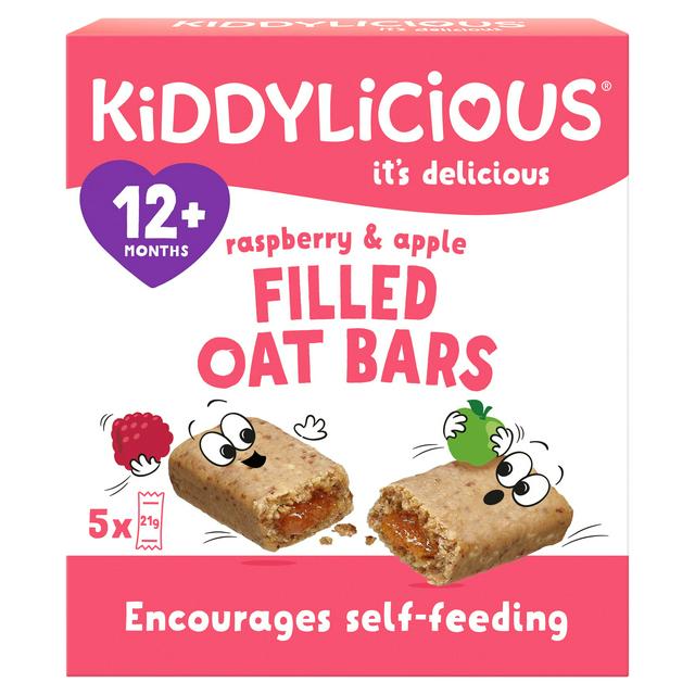 Kiddylicious Raspberry Apple Filled Oat Bars 12 Months 5 x 21g