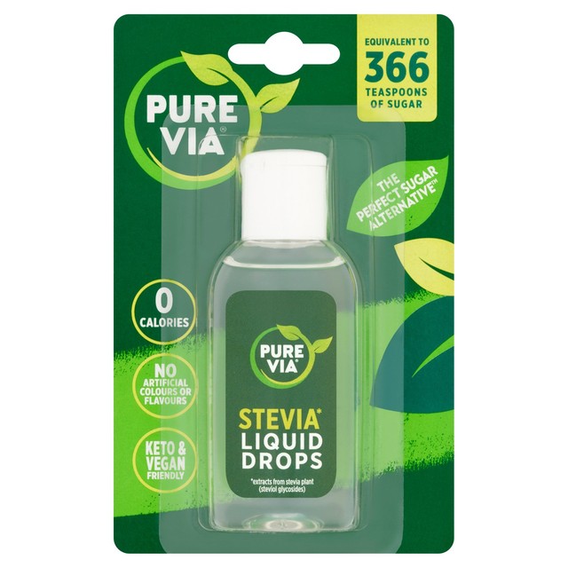 Pure Via liquid stevia drops 55ml, imported from the UK