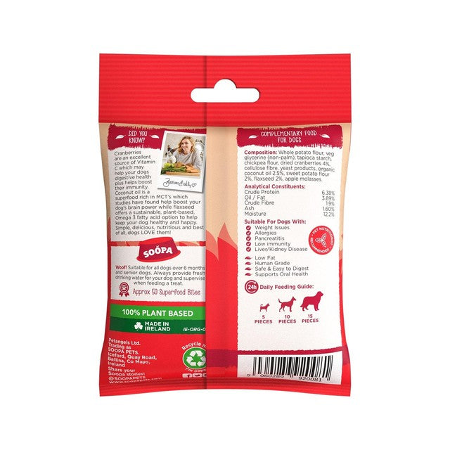 Soopa cranberry and sweet potato dog treats 50g (British brand)