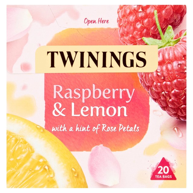 Twinings raspberry and lemon fruit tea bags 20 per pack (British brand)