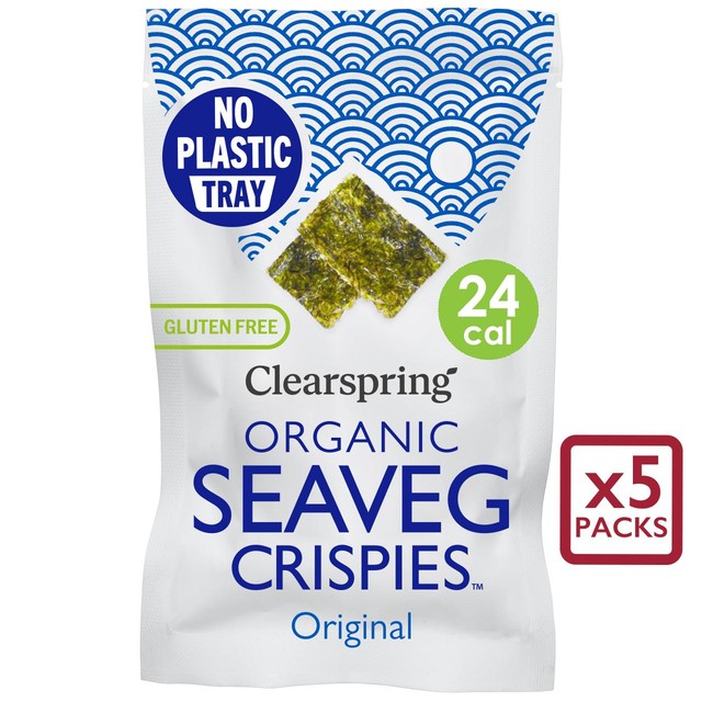 Clearspring Organic Seaveg Crispies Original 5 x 4g multipack - British product