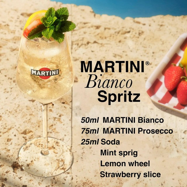 Martini Bianco white vermouth aperitivo 75cl, imported from the UK