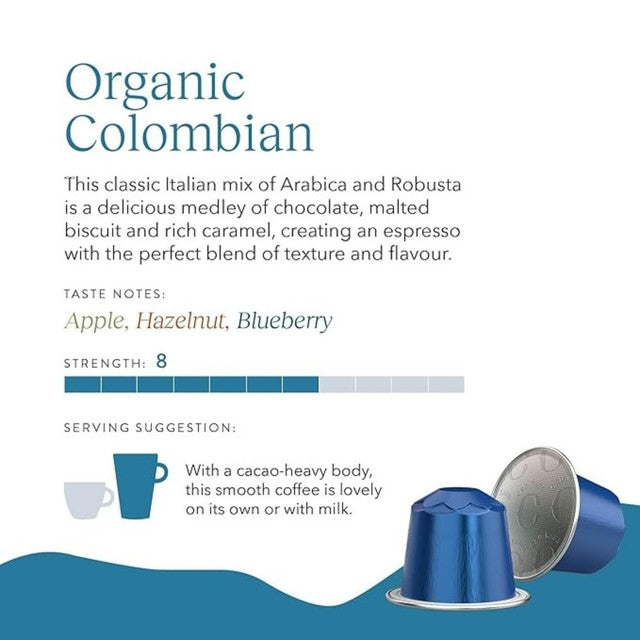Cru Kafe Organic Fairtrade Colombian coffee pods 10s - British product