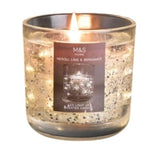 M&S Neroli Lime Bergamot Silver light up candle 10.5cm, imported from the UK