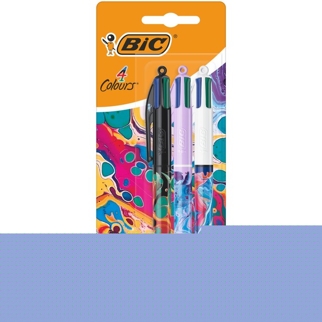 BIC 4 Colours Hydrodipping ballpoint pens 3-pack - British product