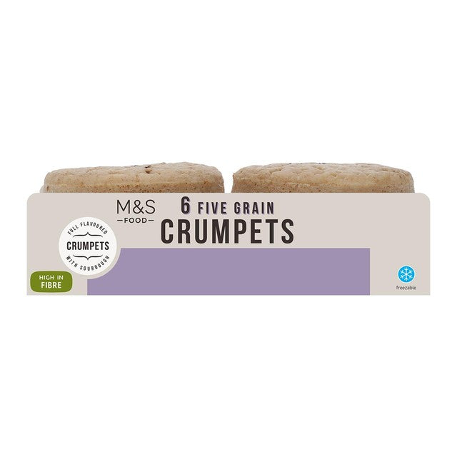 M&S five grain crumpets 6 per pack, imported from the UK