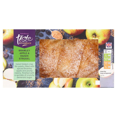 Sainsburys Sainsburys Bramley Apple Raisin Strudel Taste the Difference 408g- Buy online at McGrocer