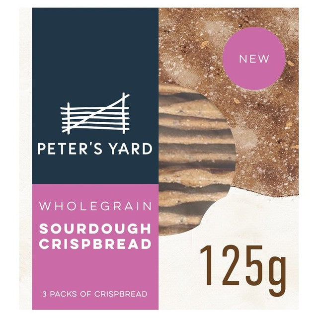 Peter's Yard wholegrain sourdough crispbread 125g, imported from the UK
