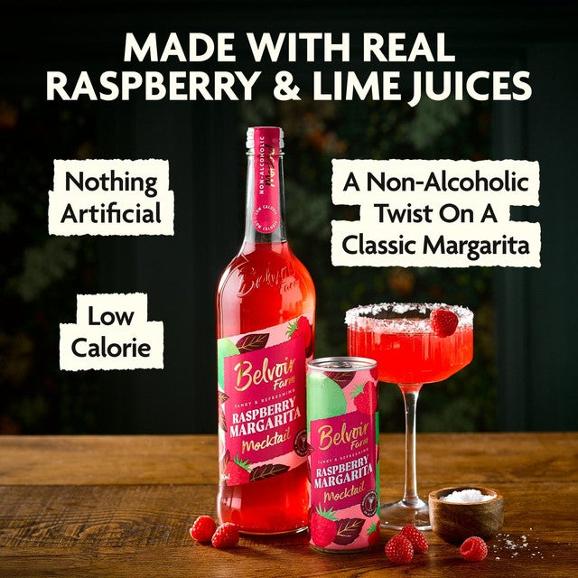 Belvoir Farm Raspberry Margarita Mocktail 250ml can, imported from the UK