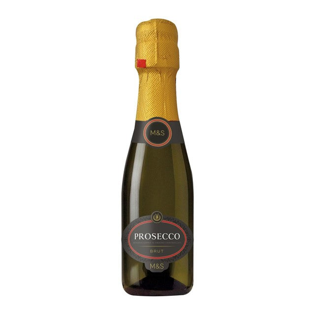 M&S Prosecco Extra Dry 20cl, imported from the UK