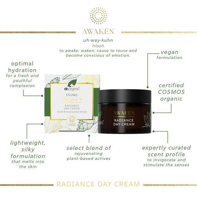 Dr Organic Evoke Awaken Radiance day cream 50ml - British product