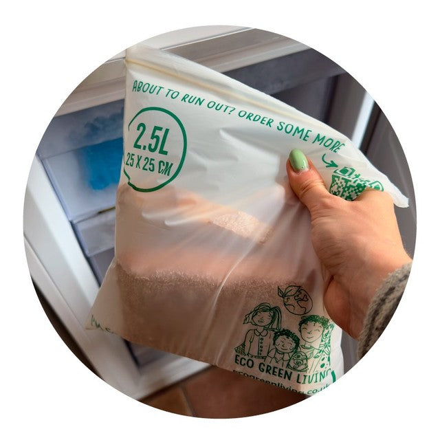 Eco Green Living compostable resealable ziplock bags 2.5L - British product