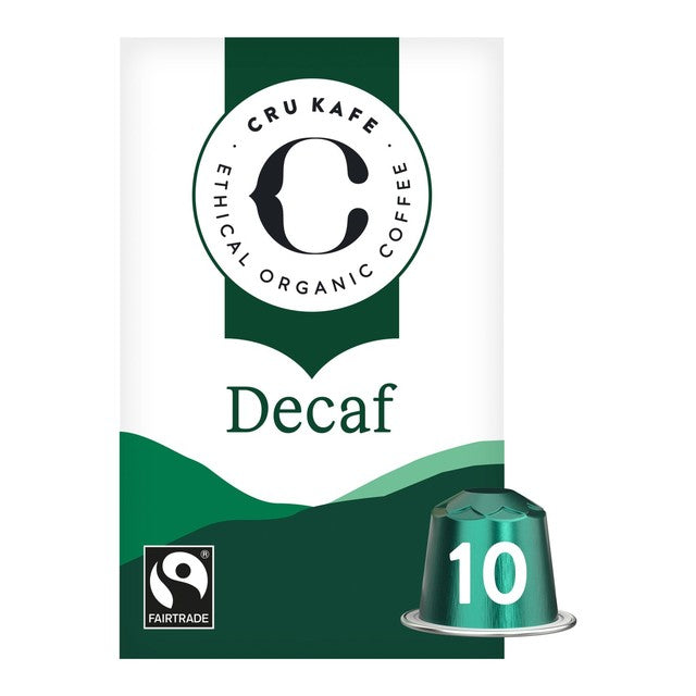 Cru Kafe Organic Fairtrade Decaf Coffee Pods 10s - British product