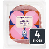 Ocado Thick Cut Roast Ham 4 Slices (British brand)