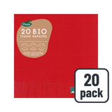 Duni Red Compostable Paper Napkins 20 Pack, imported from the UK