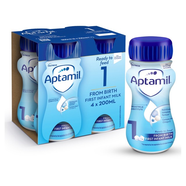 Aptamil First Infant Milk ready-to-feed liquid 4x200ml - British product