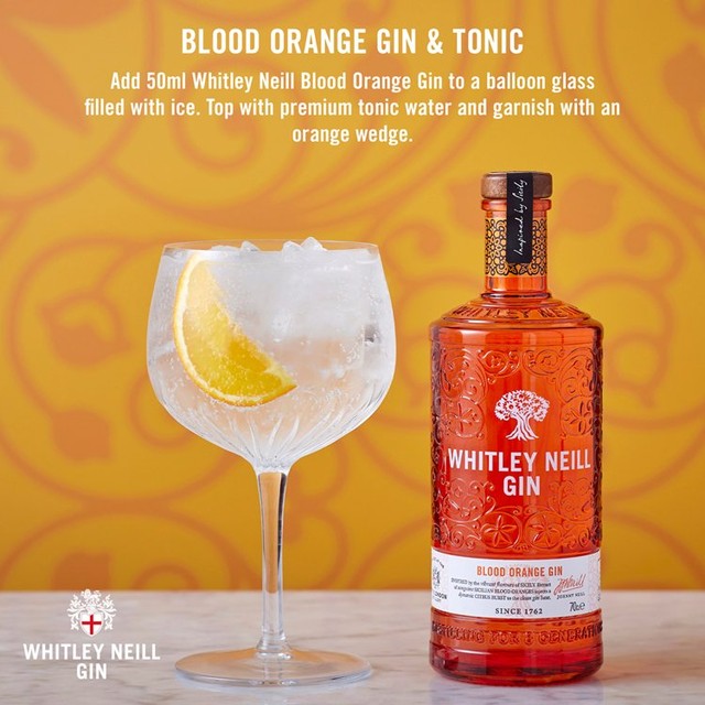 Whitley Neill Blood Orange Gin 70cl (British brand)