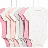 M&S Floral Bodysuit Pink 9-12 Months, imported from the UK