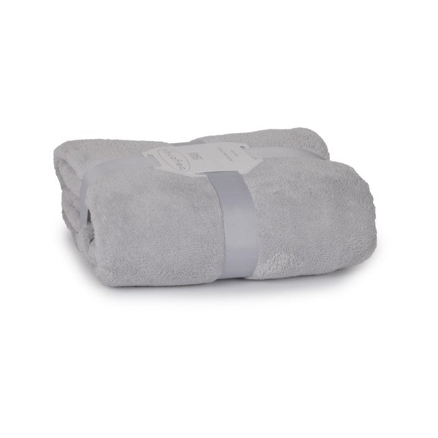 Deyongs silver fleece throw 140x180cm - British product