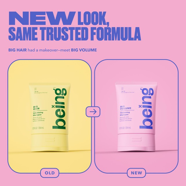 Being BIG VOLUME Volumising Shampoo for fine hair, UK version