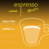 Lavazza espresso lungo aluminium Nespresso compatible coffee capsules 10 pack, UK version