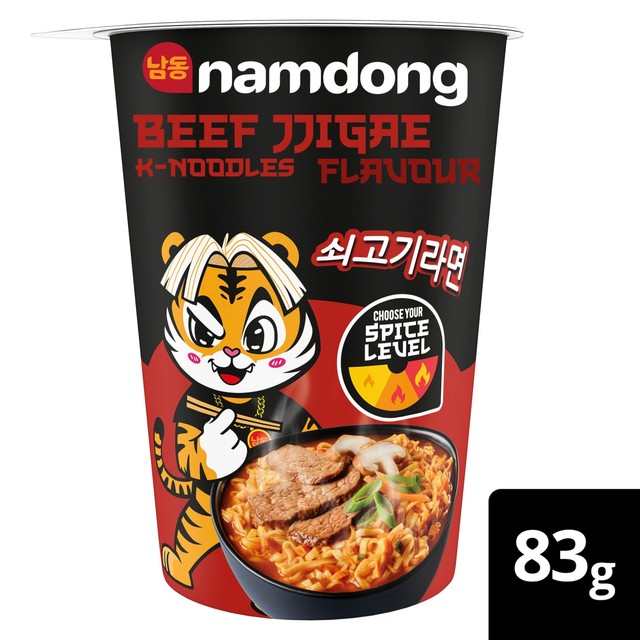 Namdong Beef Jjigae noodle pot 83g, imported from the UK