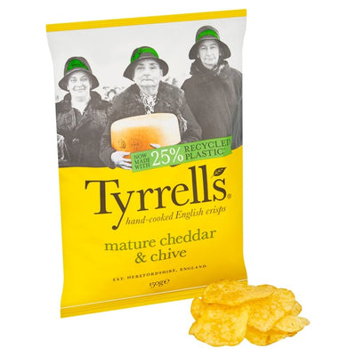 Tyrrells Mature Cheddar & Chive Sharing Crisps 150g
