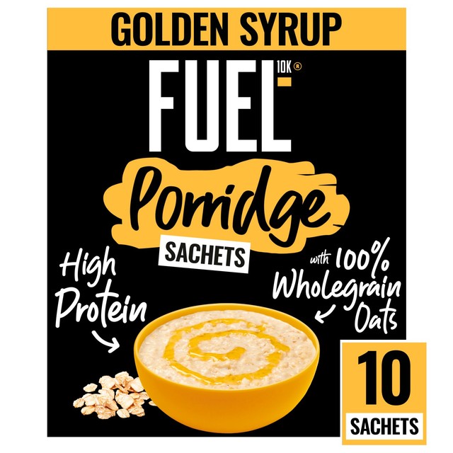FUEL10K porridge sachets Golden Syrup 10 x 36g - British product