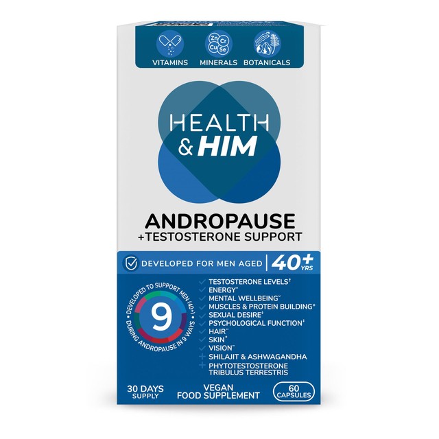 Health & Him Andropause 40+ multi-nutrient supplement - British product